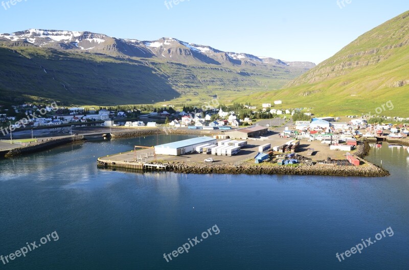 Iceland Seydisfjordur Volvanic Island Landscape Mountain