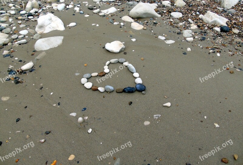 Pebble Heart Love Stone Shape