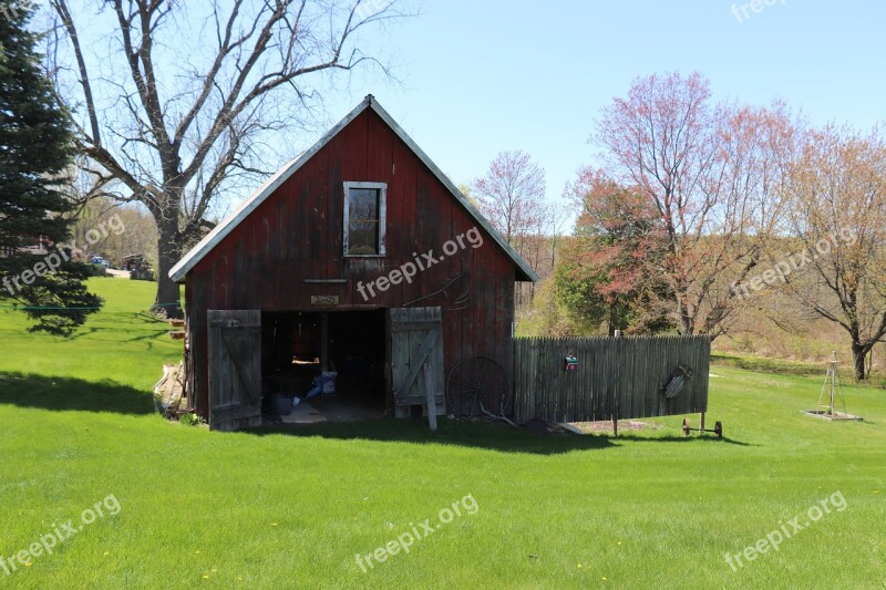 Barn Red Red Barn Rural Old