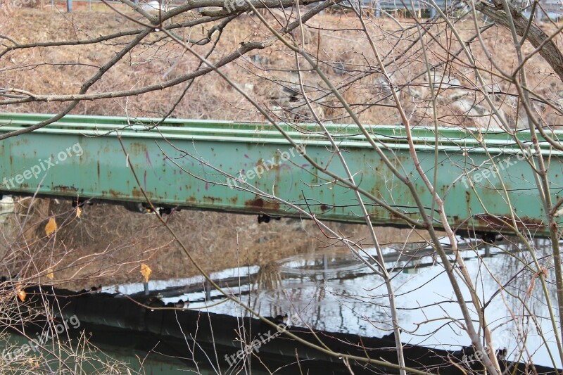 Bridge Reflection River Green Tree