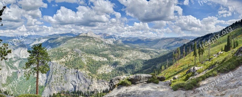 Panorama Yosemite Usa Mountains Free Photos