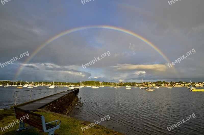 Sky Rainbow Rainbow Sky Nature Clouds