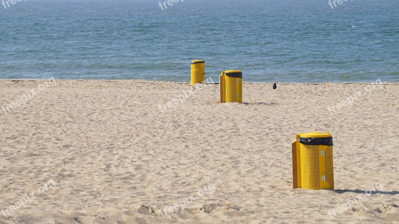 Beach Cleanliness Mülltonnen Free Photos