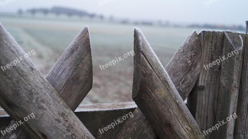 Fence Dew Wood Fence Wood Morgentau