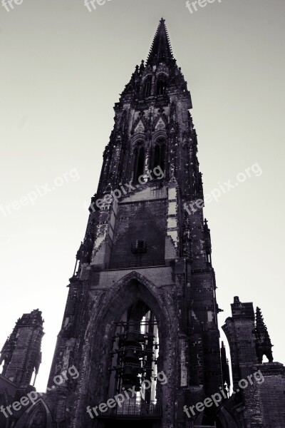 Ruin Nkiolaikirche Memorial Great Brand Hamburg