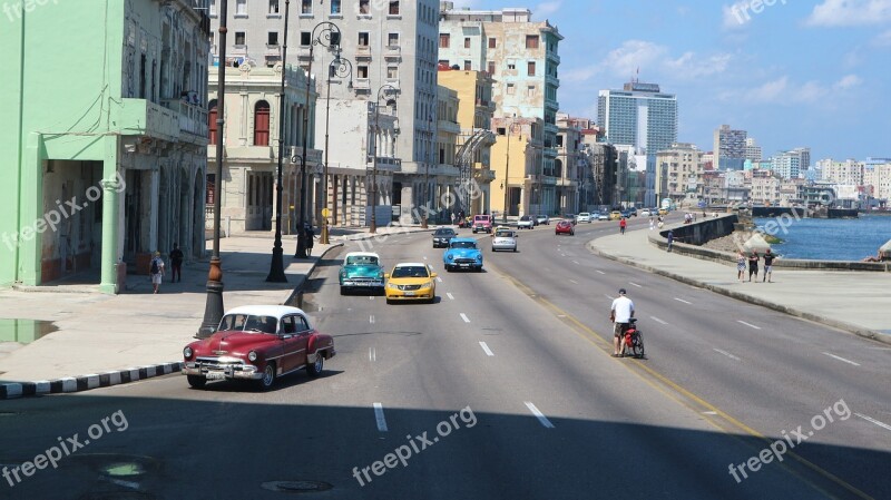 Havana Cuba Oldtimer Caribbean Malekon