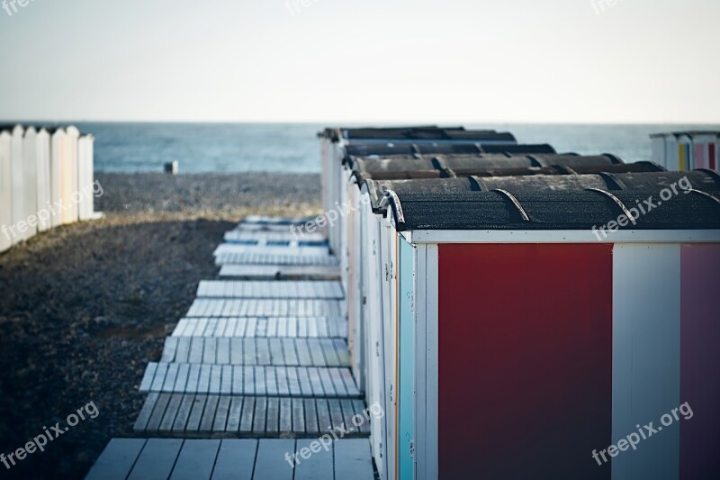 Beach France Cubicles Changing Sea