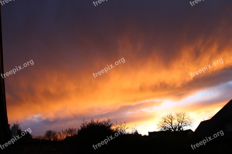 Sky Red Sky Mood Farbenspiel Nature