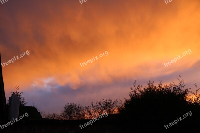 Sky Red Sky Mood Farbenspiel Nature