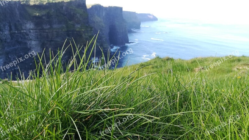 Ireland Grass Cliffs Nature Summer