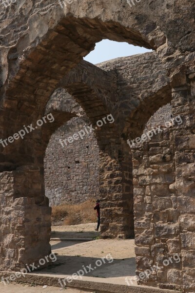 Golconda Fort Architecture Hyderabad India Free Photos