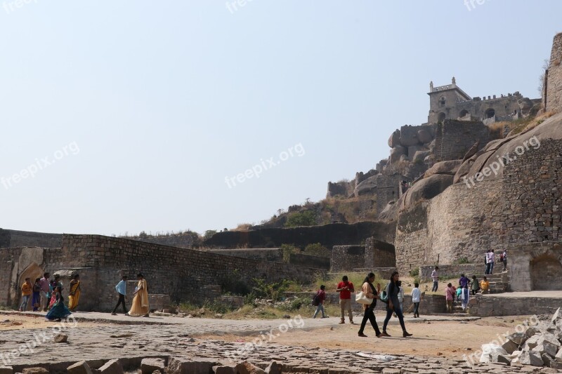 Golconda Fort Architecture Hyderabad India Free Photos