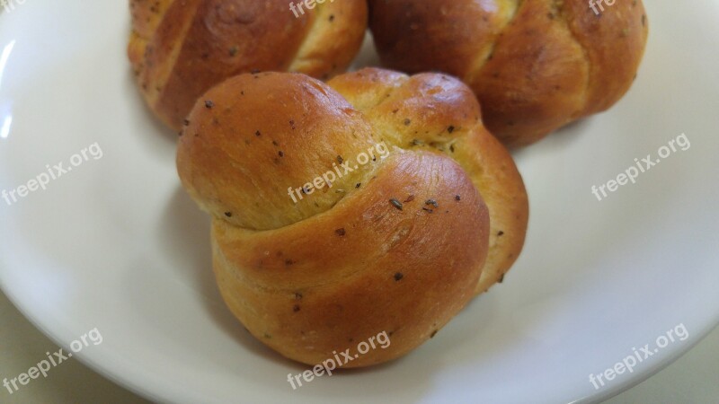 Bread Knot Italian Seasoning Food Baked