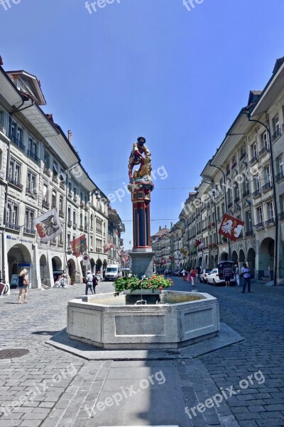 Fountain Streetscape Urban Cityscape Stone