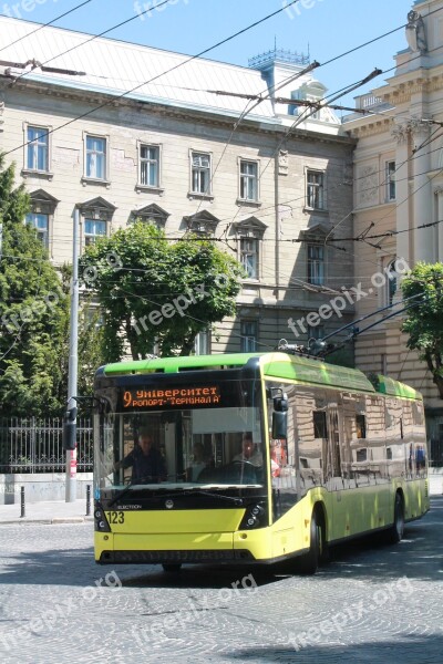 Trolleybus Ukraine Lviv City Centre Old Town