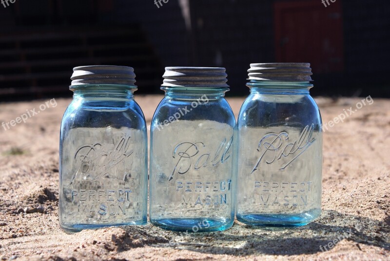 Mason Jars Blue Jars Glass Jar Mason