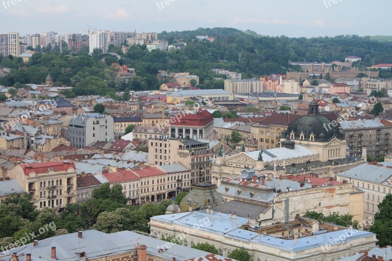 Ukraine Lviv Panorama City Centre Old Town