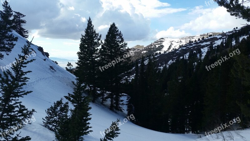 Sky Snow Winter Hike Wilderness