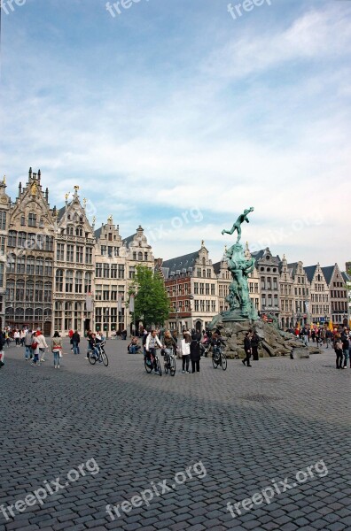 Belgium 2015 Antwerp Grote Markt Guild Houses 15 Century