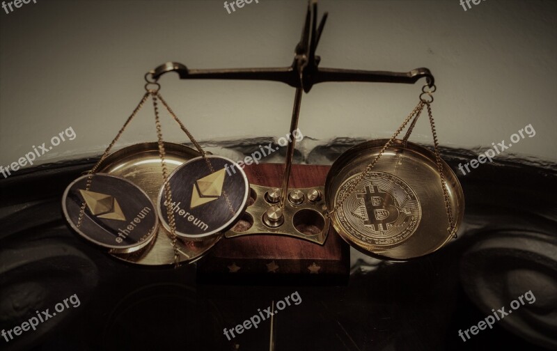 Cryptocurrency Balance Scale Coin Business