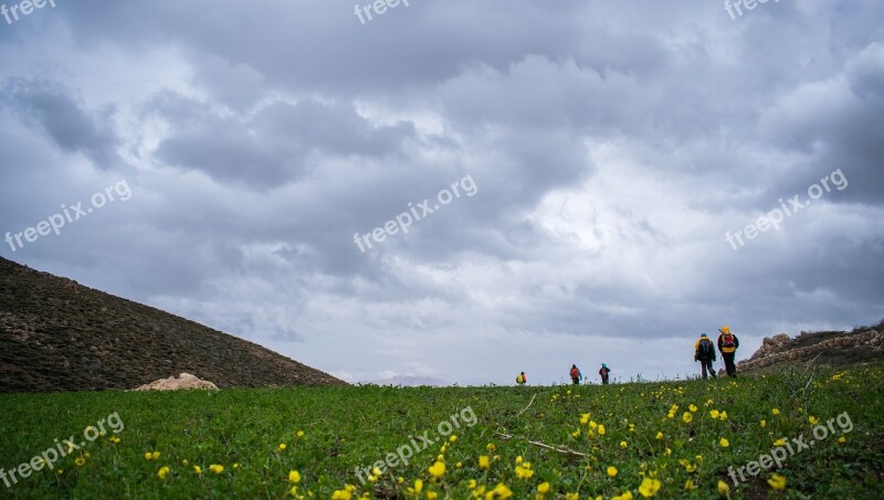 Landscape Cloud Plain Flowers Mountain