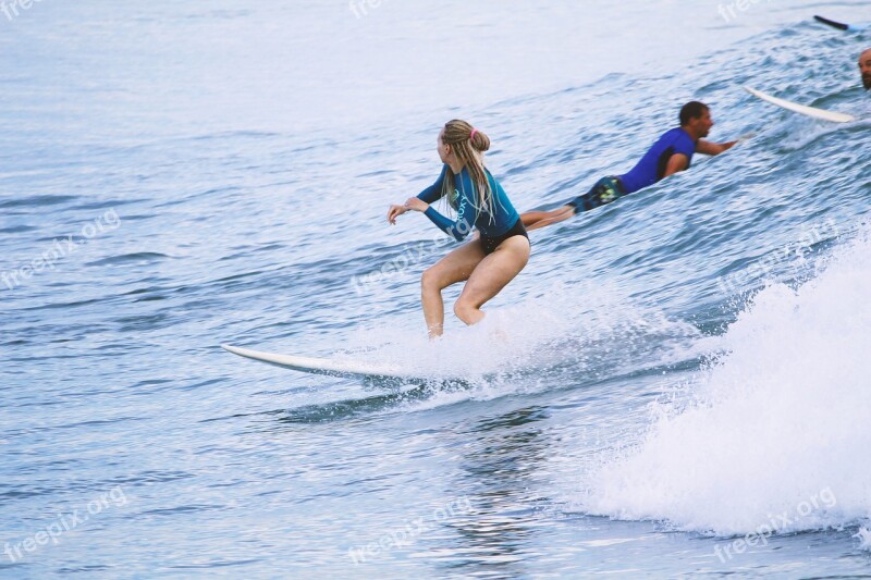 Surfing Beach Girl Hot Surf