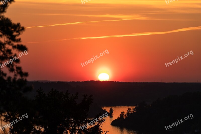 West Stockholm Sunset Sweden Nature