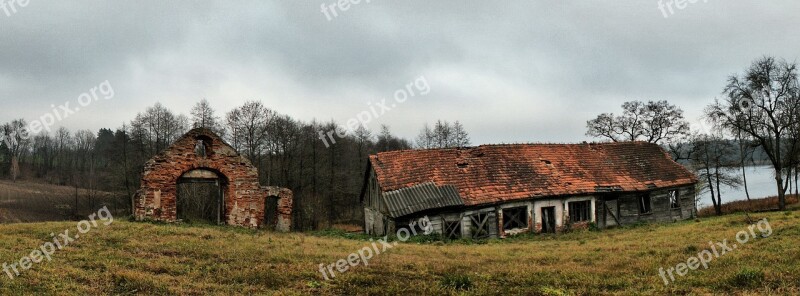 Panorama The Ruins Of The Manor House Architecture The Abandonment Of