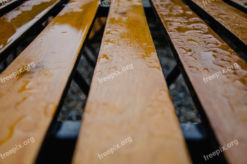 Wood Rain Bench Wood Sit Peaceful