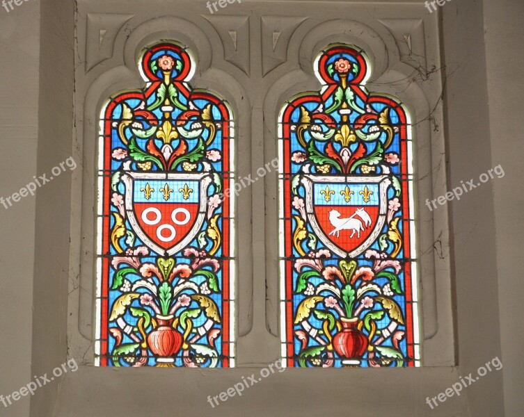 Stained Glass Church Of Pléneuf-val-andré Side Of Armor Brittany France Heritage Religion