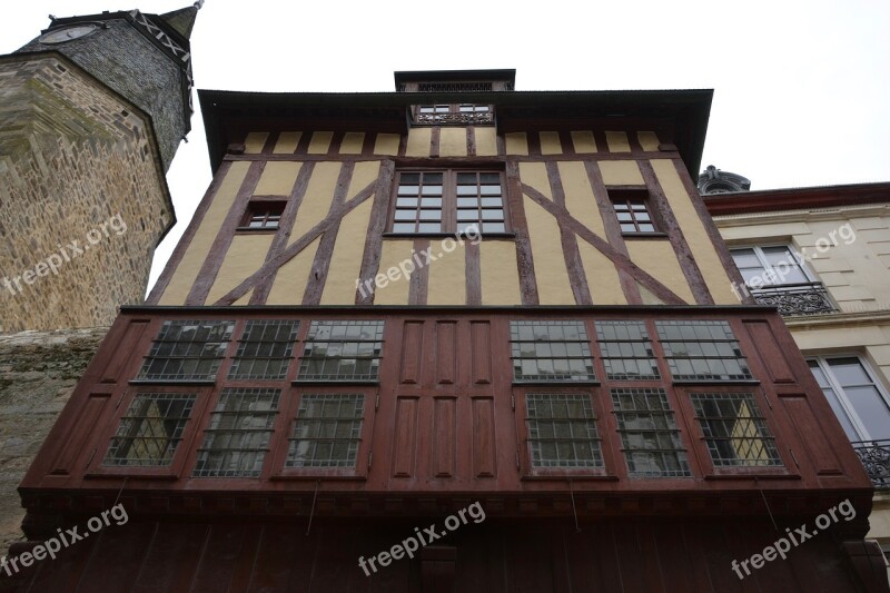 Home Timber-framed Brittany Dinan Side Of Armor Tourist Town Architecture