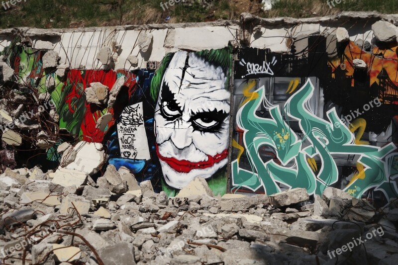 Graffiti Joker Gravat Demolition Grenoble