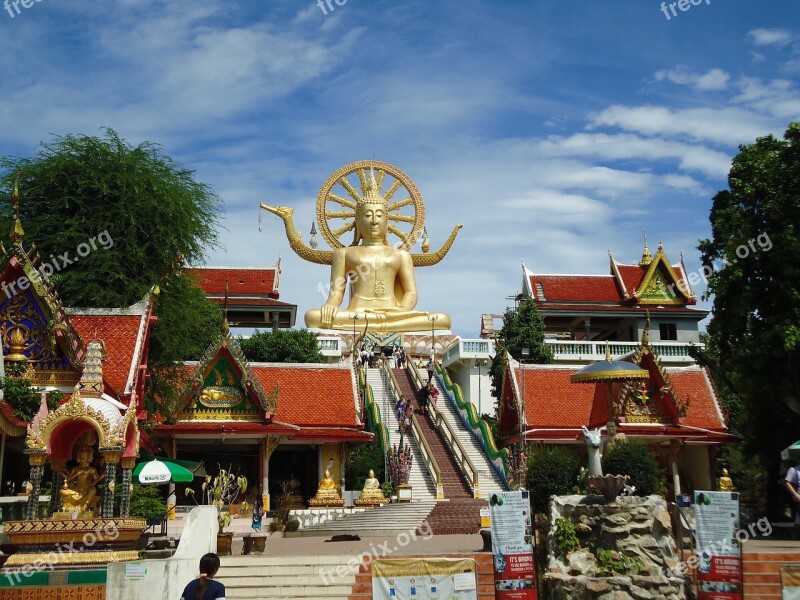 Big Buddha Temple Koh Samui Thailand Free Photos