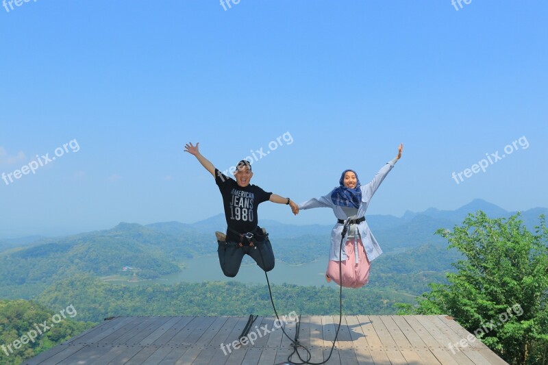 Jumping Adventure View Wonderful Indonesia Kalibiru