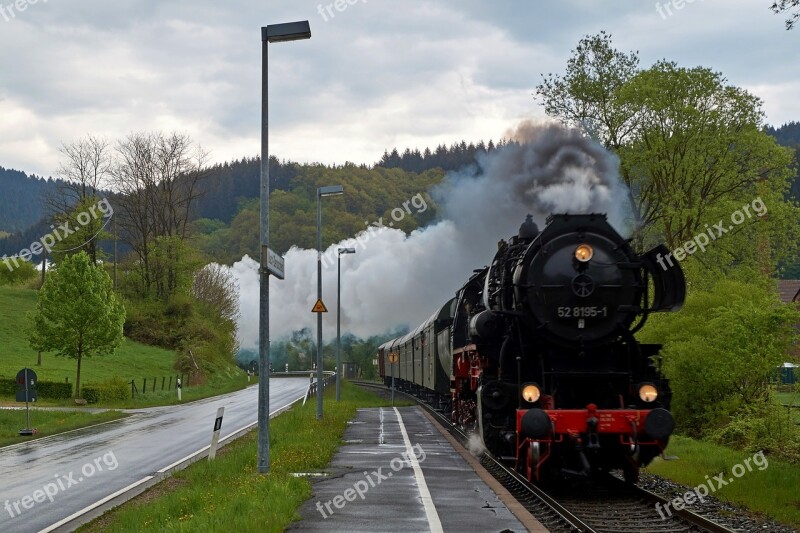 Steam Locomotive Railway Station Nature Railway Locomotive