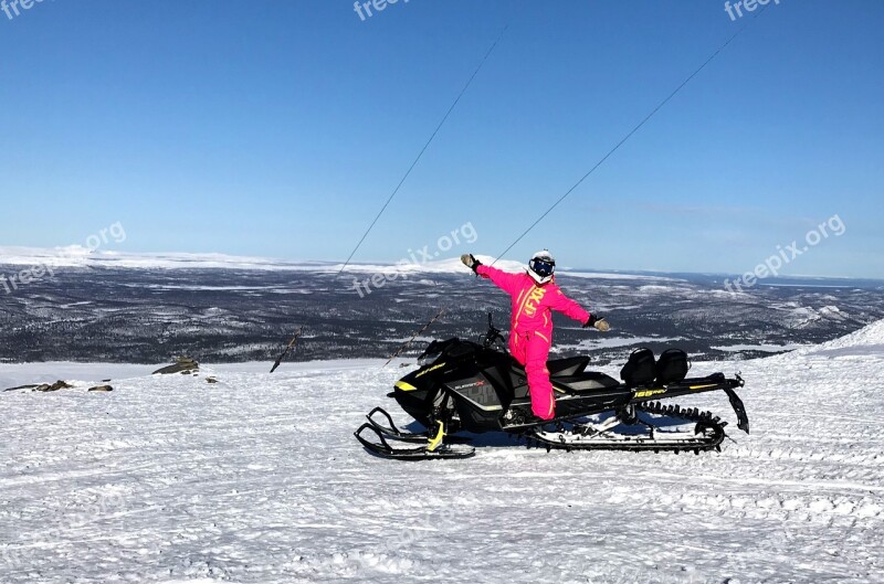 Scooter Mountain Nature Swedish Mountains Snow