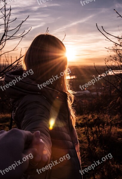 Hand Sunset Love Sky Forest