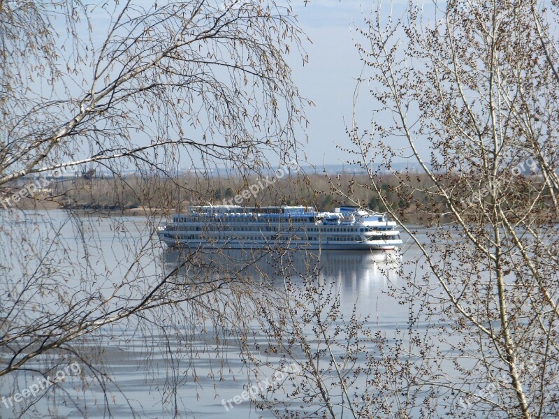 Trees Beach Spring Quiet River Water