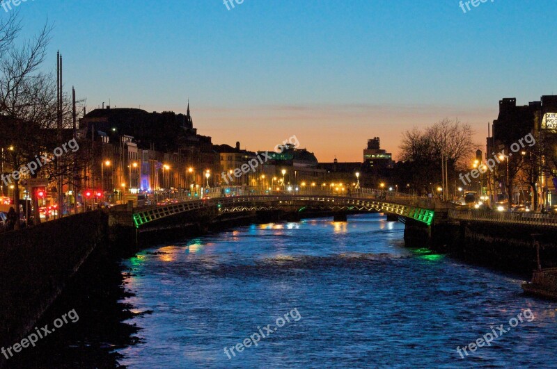 Ireland Dublin Liffey River Bridge