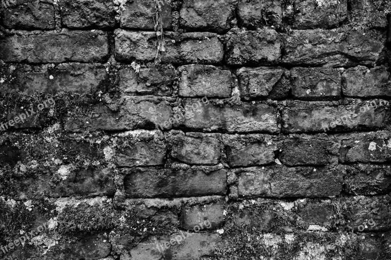 Black White Wall Dark Brick Brick Wall