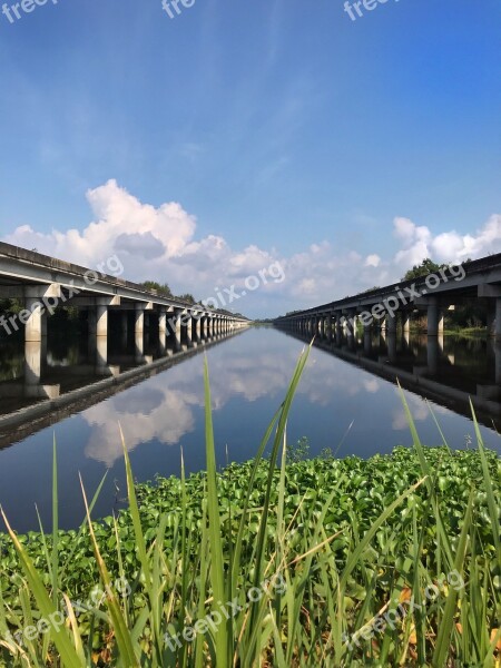 Twinbridges Bridges Swamp Overpass Sky