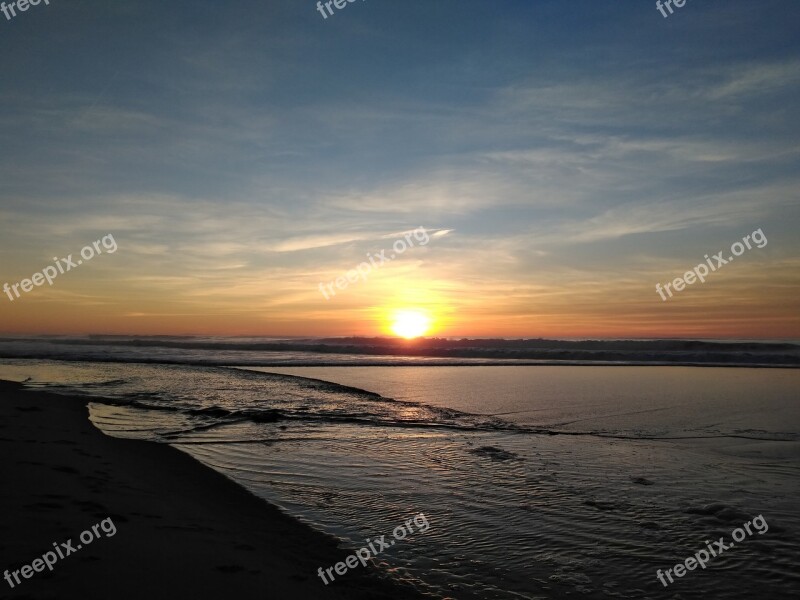 Ocean Landes Sunset Beach Free Photos