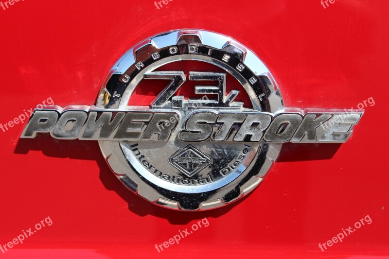 Ford Power Stroke Truck Red Diesel