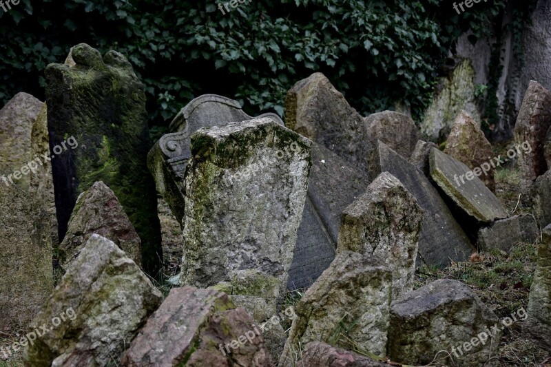 Tombstone Czech Prague Historical Jewish Cemetery