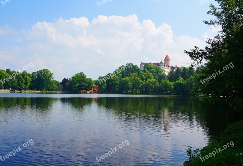 Castle Lake Czechia Nature Chateau