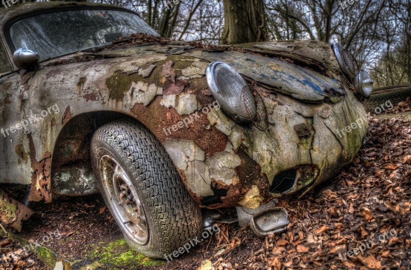 Old Car Rotten Rusty Vehicle Metal