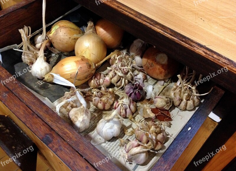 Onions Garlic Drawer Power Free Photos