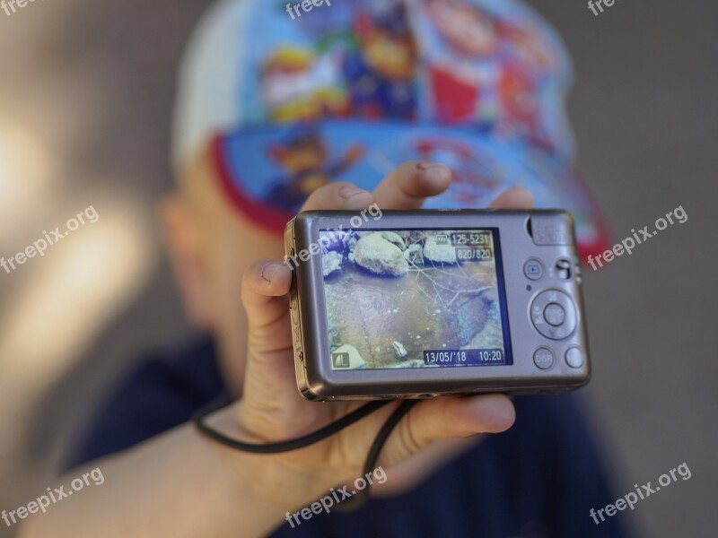 Child Showing Photo Camera Photography