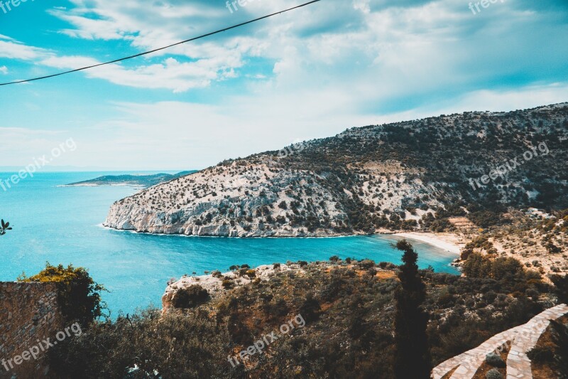 Island View Sea Nature Landscape