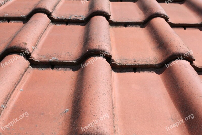 Roof Brick Close Up Red Oblique